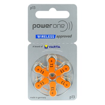 120 x baterie do aparatów słuchowych Power One Varta 13