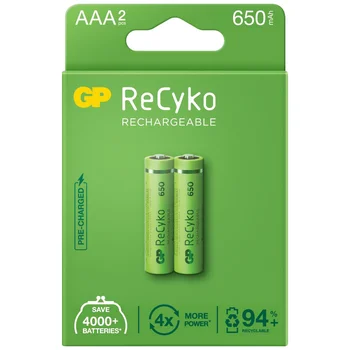2 x akumulatorki AAA / R03 GP ReCyko 650 Series Ni-MH 650mAh