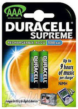 2 x akumulatorki Duracell R03 AAA 1000mAh