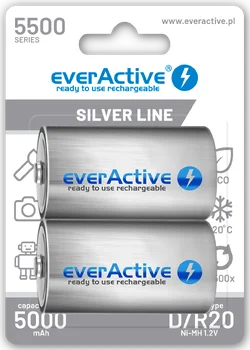 2 x akumulatorki everActive R20/D Ni-MH 5500 mAh ready to use