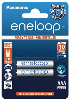 2 x akumulatorki Panasonic Eneloop R03 AAA 800mAh BK-4MCCE/2BE (blister)