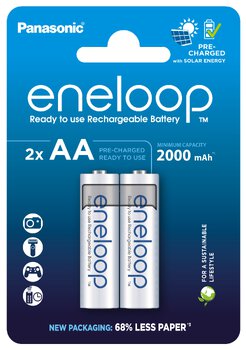 Akumulatorki Panasonic Eneloop R6 AA 2000mAh BK-3MCDE/2BE (blister) - 2 sztuki