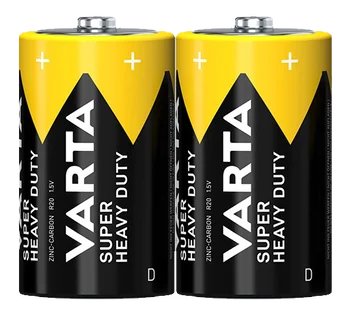 2 x bateria cynkowo-węglowa R20 D Varta Superlife / Super Heavy Duty (taca)