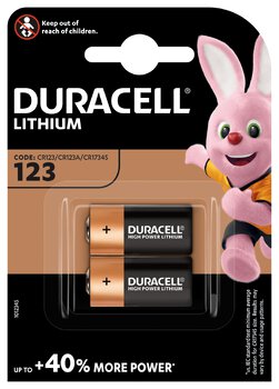 2 x bateria foto litowa Duracell CR123