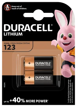 2 x bateria foto litowa Duracell CR123