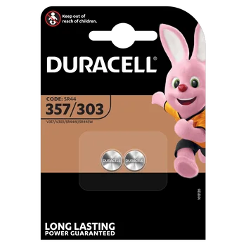 2 x bateria srebrowa mini Duracell 357 / 303 / SR44W / SR44SW / SR44