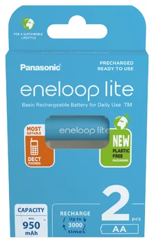 2 x akumulatorki  Panasonic Eneloop Lite NEW R6/AA 950mAh BK-3LCCE/2BE (blister)