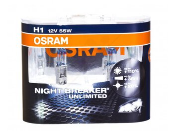 2x Osram H1 NightBreaker UNLIMITED + 110% światła (duo pack)