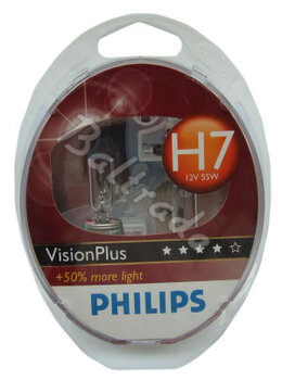 2x Philips H7 VisionPlus +50% światła