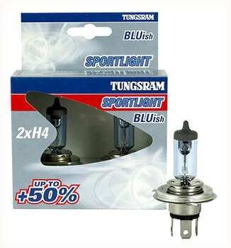2x Tungsram H4 Sportlight Bluish + 50% światła