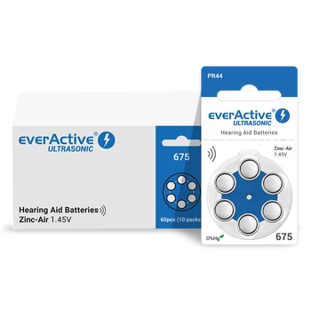 30 x baterie do aparatów słuchowych everActive ULTRASONIC 675