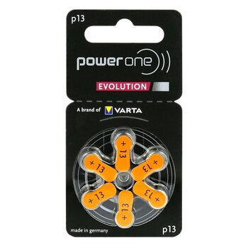 30 x baterie do aparatów słuchowych Power One Evolution Varta 13