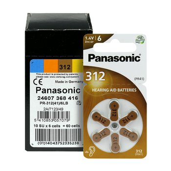 300 x baterie do aparatów słuchowych Panasonic 312 / PR312 / PR41