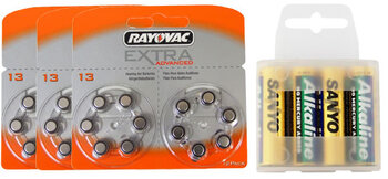 36 x Rayovac Extra Advanced 13 + 4 x LR6 AA Sanyo