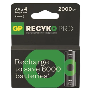 4 x akumulatorki AA / R6 GP ReCyko Pro Ni-MH 2000 mAh
