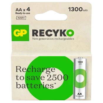 4 x akumulatorki AA / R6 Ni-MH GP ReCyko 1300 mAh