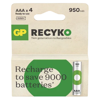 4 x akumulatorki AAA / R03 Ni-MH GP ReCyko 950mAh