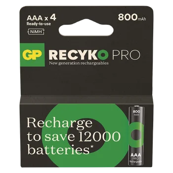 4 x akumulatorki AAA / R03 Ni-MH GP ReCyko Pro 800mAh