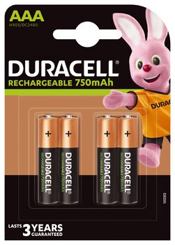 4 x akumulatorki Duracell Recharge R03 AAA 750 mAh (blister)