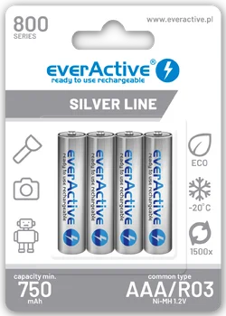 4 x akumulatorki everActive R03/AAA Ni-MH 800 mAh ready to use