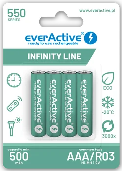 4 x akumulatorki everActive R03/AAA Ni-MH 550 mAh ready to use