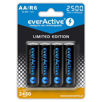 4 x akumulatorki everActive R6/AA Ni-MH 2500 mAh ready to use