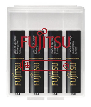 4 x akumulatorki Fujitsu BLACK HR-4UTHC R03/AAA 950mAh (twardy pojemnik)