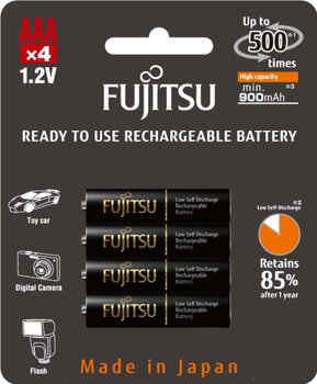 4 x akumulatorki Fujitsu BLACK HR-4UTHC R03/AAA 950mAh - WYPRZEDAŻ