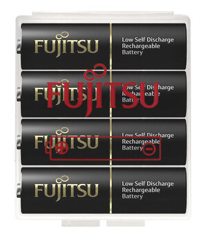 4 x akumulatorki Fujitsu BLACK R6/AA 2550mAh HR-3UTHC (twardy pojemnik)