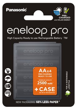 4 x akumulatorki Panasonic Eneloop PRO NEW R6 AA 2500mAh  BK-3HCDEC4BE (blister + box)