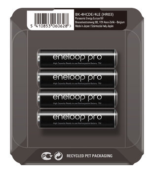 4 x akumulatorki Panasonic Eneloop PRO R03 AAA 930mAh BK-4HCDE (sliding pack)