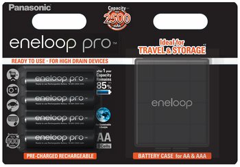 4 x akumulatorki Panasonic Eneloop PRO R6 AA 2500mAh  BK-3HCDEC4BE (blister + box)