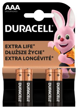 4 x bateria alkaliczna Duracell Basic Duralock C&B LR03 AAA (blister)