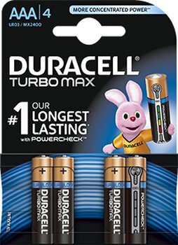 4 x bateria alkaliczna Duracell Duralock Turbo Max LR03 AAA (blister)
