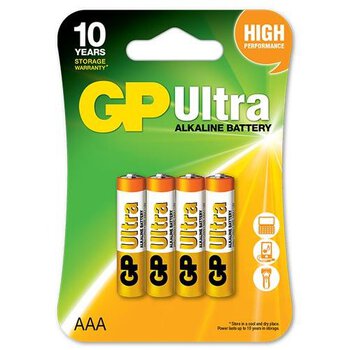 4 x bateria alkaliczna GP Ultra Alkaline LR03 / AAA