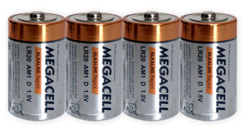 4 x bateria alkaliczna Megacell LR20 D