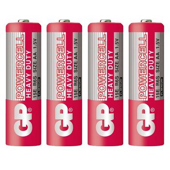 4 x bateria cynkowo-węglowa GP PowerCell R6 AA (taca)