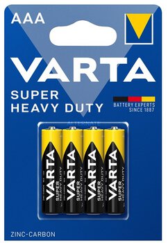 4 x bateria cynkowo-węglowa Varta R03 AAA Superlife / Super Heavy Duty (blister)
