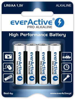 Baterie alkaliczne everActive Pro LR6 / AA (blister) - 4 sztuki