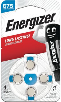 4 x baterie do aparatów słuchowych Energizer 675