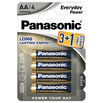 Baterie AA LR6 alkaliczne Panasonic pakowane po 4 sztuki blister