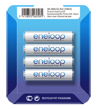 4 x Panasonic Eneloop R03/AAA 800mAh BK-4MCCE (sliding pack)