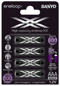 4 x Sanyo Eneloop XX UWXB R03/AAA 950mAh (blister)