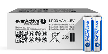40 x baterie alkaliczne everActive Blue Alkaline LR03 / AAA (pakowane w zgrzewki shrink po 2szt.)