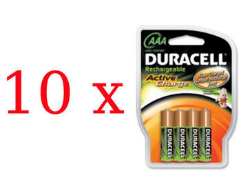 40 x DURACELL ActiveCharge R03 AAA Ni-MH 800mAh