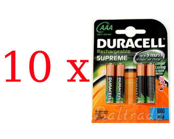 40 x DURACELL R03 AAA Ni-MH 1000mAh