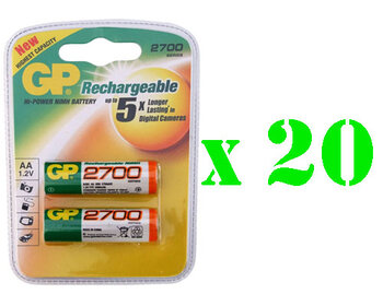 40 x GP R6 AA Ni-MH 2700 mAh