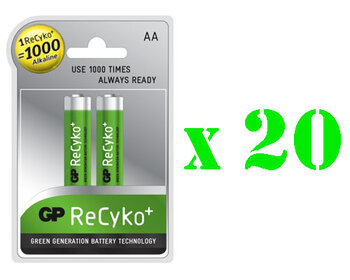 40 x GP ReCyko R6 AA 2100mAh