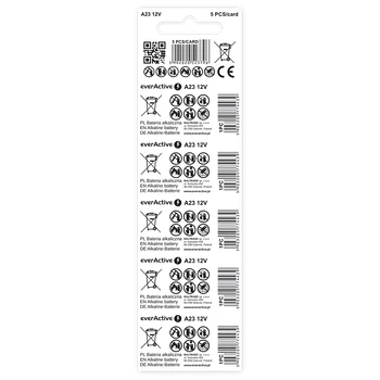 5 x baterie alkaliczne everActive 23A 12V