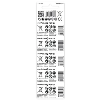 5 x baterie alkaliczne everActive 27A 12V